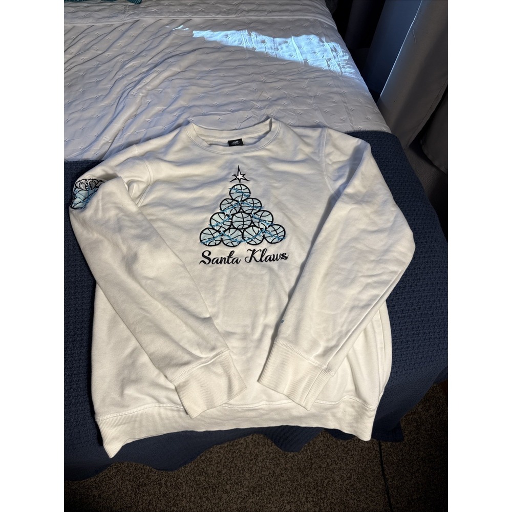 New Balance Kawhi Leonard Santa Klaws Sweatshirt White Crewneck‎ Men's Large